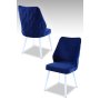 HANAH HOME Set 2 stolice Pufi Sax Blue White - slika 1