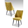 HANAH HOME Set 2 stolice Pufi Yellow Black - slika 1