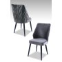 HANAH HOME Set 2 stolice Pufi Grey Black - slika 1