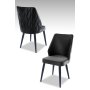 HANAH HOME Set 2 stolice Pufi Anthracite Black - slika 1