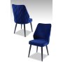 HANAH HOME Set 2 stolice Pufi Sax Blue Black - slika 1