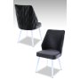 HANAH HOME Set 2 stolice Pufi Anthracite White - slika 1