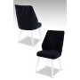 HANAH HOME Set 2 stolice Pufi Black White - slika 1