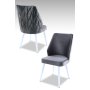 HANAH HOME Set 2 stolice Pufi Grey White - slika 1