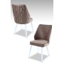 HANAH HOME Set 2 stolice Pufi Cappuccino White - slika 1