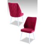 HANAH HOME Set 2 stolice Pufi Claret Red White - slika 1