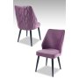 HANAH HOME Set 2 stolice Pufi Lilac Black - slika 1