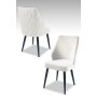 HANAH HOME Set 2 stolice Pufi Cream Black - slika 1