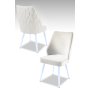 HANAH HOME Set 2 stolice Pufi Cream White - slika 1