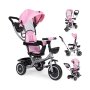 ECO TOYS 2u1 tricikl sa rotirajuim sediçtem i sklopivom tendom Pink, ECOTOYS - slika 1