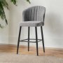 HANAH HOME Set 4 barske stolice Rubi Grey Black - slika 1