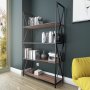 HANAH HOME Polica za knjige Xena Walnut Black - slika 2