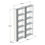 HANAH HOME Polica za knjige City 2 Walnut Walnut - slika 4