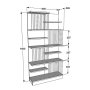 HANAH HOME Polica za knjige Arya Anthracite White - slika 5