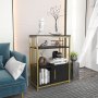 HANAH HOME Polica za knjige Letos Anthracite Gold - slika 2