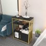 HANAH HOME Polica za knjige Letos Anthracite Gold - slika 3