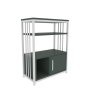 HANAH HOME Polica za knjige Letos Green White - slika 4