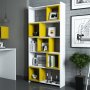 HANAH HOME Polica za knjige Box White Yellow - slika 1