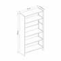 HANAH HOME Polica za knjige Tiran Anthracite Black - slika 4