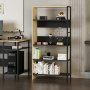 HANAH HOME Polica za knjige Tiran Anthracite Black - slika 1