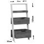 HANAH HOME Polica za knjige Low Dark Oak - slika 4