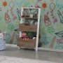 HANAH HOME Polica za knjige Low Dark Oak - slika 1
