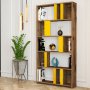 HANAH HOME Polica za knjige Lima Walnut Yellow - slika 1