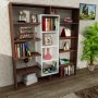 HANAH HOME Polica za knjige Ample Wenge White - slika 1