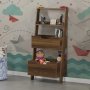 HANAH HOME Polica za knjige Low Walnut - slika 2