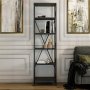 HANAH HOME Polica za knjige Suadiye Anthracite - slika 2