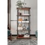 HANAH HOME Polica za knjige Bookcase 5 Rect Walnut - slika 2