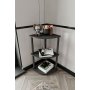 HANAH HOME Polica za knjige Bookcase 3 Tiers Corner Black - slika 2