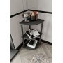 HANAH HOME Polica za knjige Bookcase 3 Tiers Corner Black - slika 1
