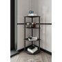 HANAH HOME Polica za knjige Bookcase 4 Corner Black - slika 2