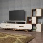 HANAH HOME TV polica Flora S Walnut Cream - slika 1