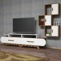 HANAH HOME TV polica Flora S Walnut White - slika 2
