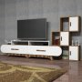 HANAH HOME TV polica Flora S Walnut White - slika 1