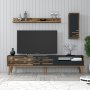 HANAH HOME TV polica Valensiya - Walnut Anthracite - slika 1