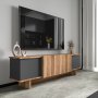 HANAH HOME TV polica Diana Anthracite Walnut - slika 1