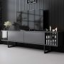 HANAH HOME TV polica Chrome Line Anthracite Black - slika 1
