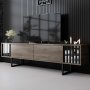 HANAH HOME TV polica Chrome Line Walnut Black - slika 1