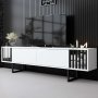 HANAH HOME TV polica Chrome Line White Black - slika 1
