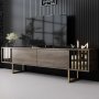 HANAH HOME TV polica Gold Line Walnut Black - slika 1