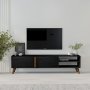 HANAH HOME TV polica Benoit Wood Black - slika 2