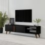 HANAH HOME TV polica Benoit Wood Black - slika 4