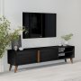 HANAH HOME TV polica Benoit Wood Black - slika 1