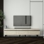 HANAH HOME TV polica Amsterdam Style Travertine Black - slika 2