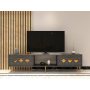 HANAH HOME TV polica Dome Anthracite Gold - slika 1