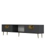 HANAH HOME TV polica Nida Anthracite Gold - slika 4
