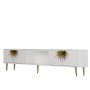 HANAH HOME TV polica Nida White Gold - slika 4
